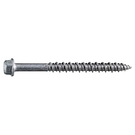 Midwest Fastener Masonry Screw, 3/16" Dia., Hex, 2 1/4 in L, 410 Stainless Steel 50 PK 54461